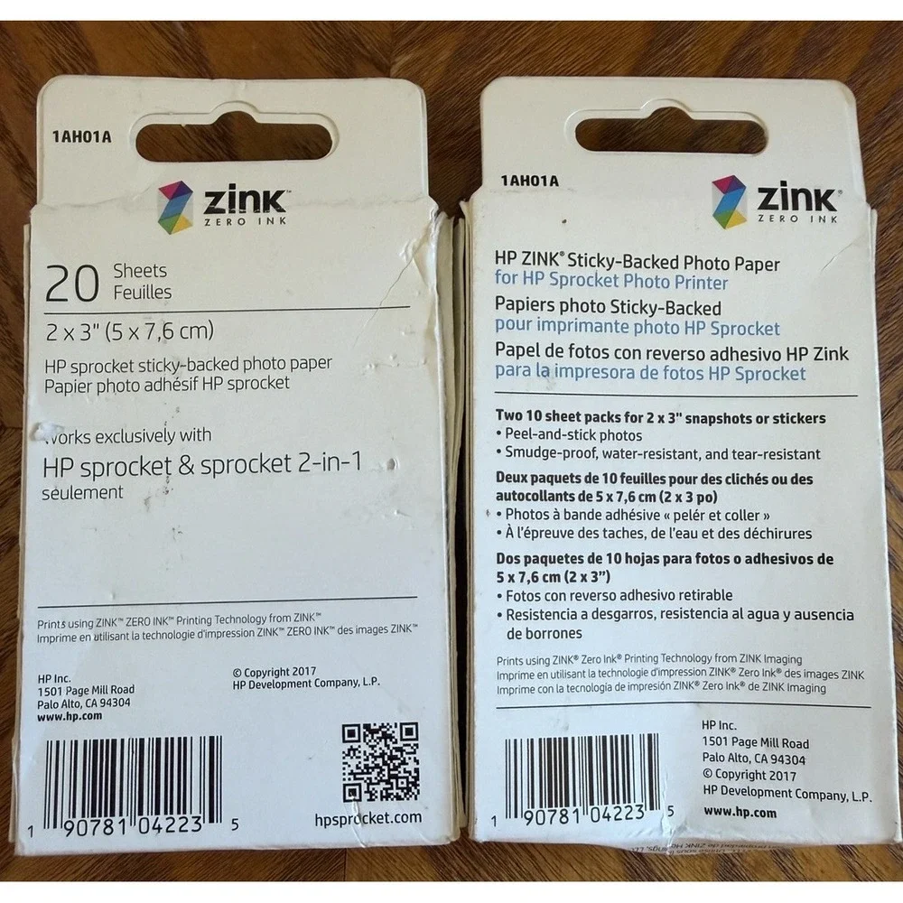 HP Sprocket Zink Photo Paper 2x3